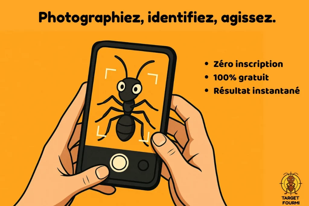 illustration de l'outil d'identification des fourmis gratuit avec photo.